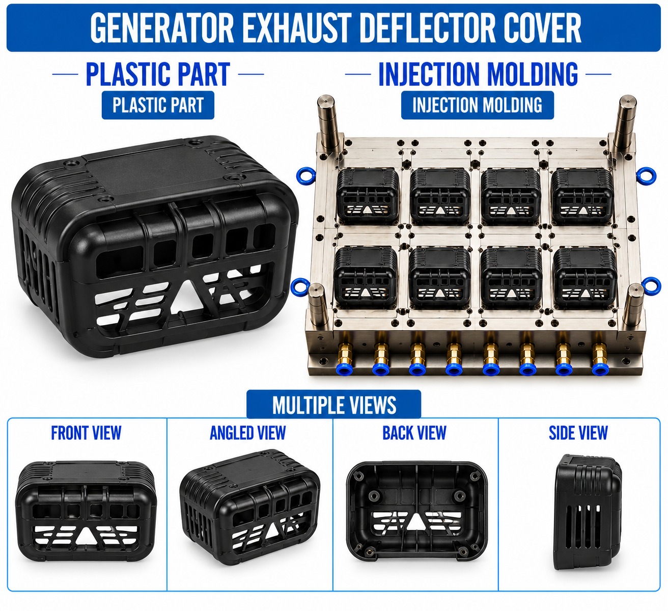Generator Plastic Exhaust Deflector Cover Mould and Moulding Service